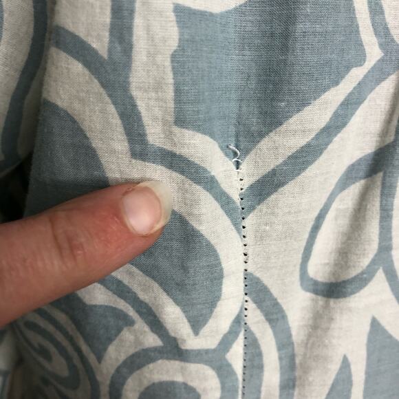 Soft Surroundings light blue white floral scroll print popover top size Medium - Picture 10 of 13